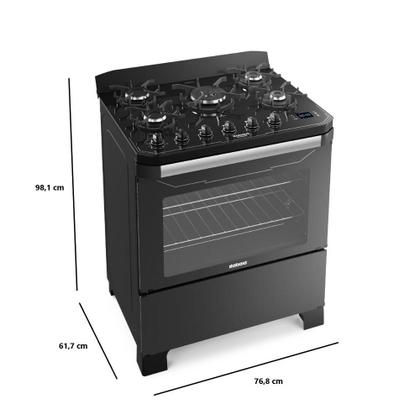 Imagem de Fogão 5 Bocas Itatiaia Itamaster Digital com Painel Digital e Timer Preto Bivolt