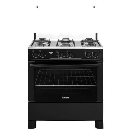 Imagem de Fogão 5 Bocas Itatiaia Preto Star New Com Forno 88L e Tampa de Vidro Bivolt