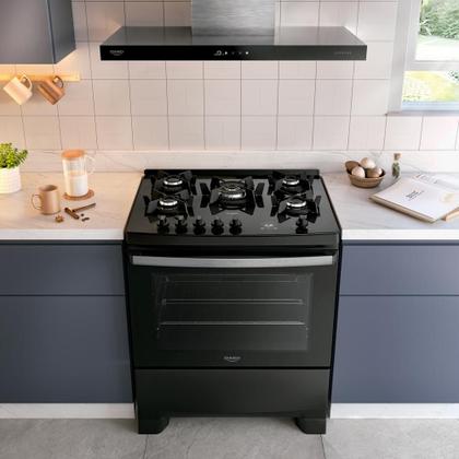 Imagem de Fogão 5 Bocas Mesa de Vidro Dako Supreme Black Glass Digital Bivolt
