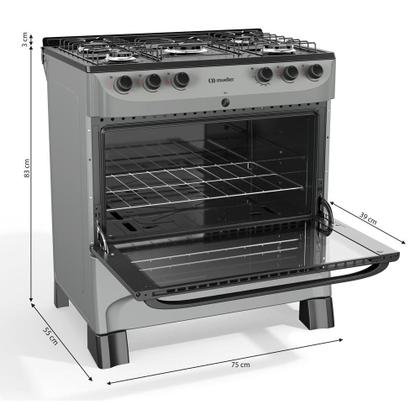 Imagem de Fogão 5 Bocas Mueller Titânio com Mesa Esmaltada 