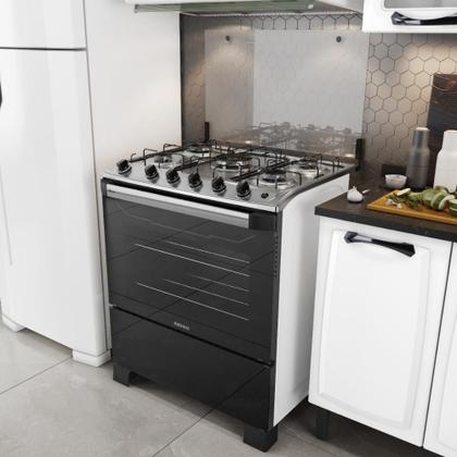 Imagem de Fogão 5 Bocas New Dream Itatiaia com Acendimento Automático Branco/Preto Bivolt