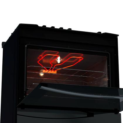 Imagem de Fogão 5 Bocas Preto com Frente em Vidro Preto e Timer Digital Dako Diplomata Grill Bivolt