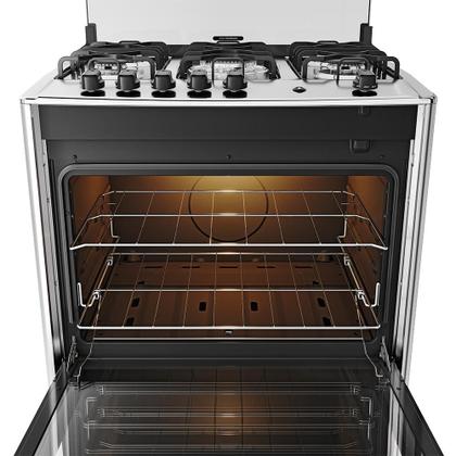 Imagem de Fogão 5 Bocas Preto com Mesa de Inox Dako Magister Bivolt