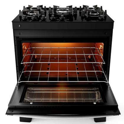 Imagem de Fogão 5 Bocas Preto com Mesa de Vidro Atlas Agile Up Bivolt