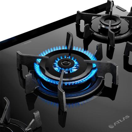 Imagem de Fogão 5 Bocas Preto com Mesa de Vidro Atlas Agile Up Bivolt