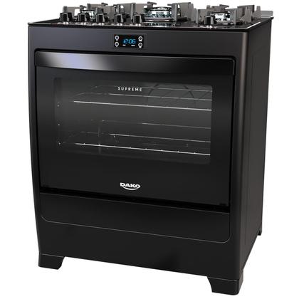 Fogão 5 Bocas Preto com Mesa de Vidro e Timer Digital Dako Supreme Black Glass Bivolt Imagem de Fogão 5 Bocas Preto com Mesa de Vidro e Timer Digital Dako Supreme Black Glass Bivolt