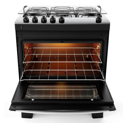 Imagem de Fogão 5 Bocas Preto com Mesa Inox Atlas Agile Up Bivolt