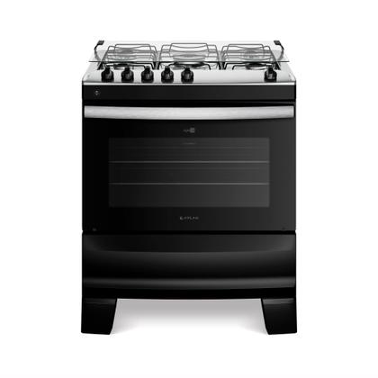 Imagem de Fogão 5 Bocas Preto com Mesa Inox Atlas Agile Up Bivolt