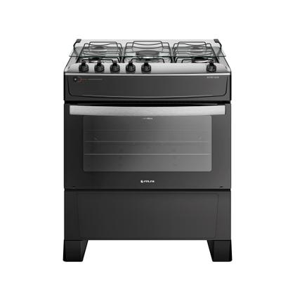 Imagem de Fogão 5 Bocas Preto com Mesa Inox Atlas Atenas Bivolt
