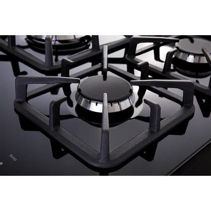 Imagem de Fogão 5 Bocas Preto com Tripla Chama Dako Diplomata Mesa de Vidro