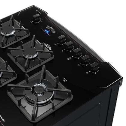 Imagem de Fogão 5 Bocas Preto Frente Vidro Espelhado e Timer Digital Dako Diplomata Glass Grill Style Bivolt