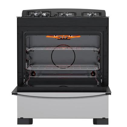 Imagem de Fogão 5 Bocas Preto Frente Vidro Espelhado e Timer Digital Dako Diplomata Glass Grill Style Bivolt