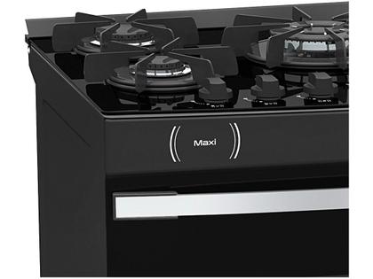 Imagem de Fogao 5 Bocas Venax Maxi Vitreo Preto Fosco Gas Glp