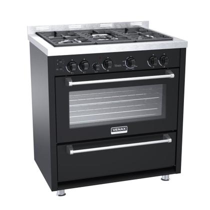 Imagem de Fogão 5 Bocas Venax Temis a Gas Mesa de Inox 127v Preto