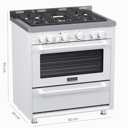 Imagem de Fogao 5 Bocas Venax Temis Branco Gas Glp