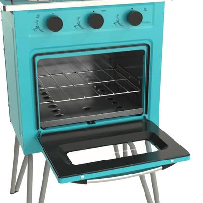 Imagem de Fogao a Gas 2 Bocas com Forno Venax Gemini Vetro Verde