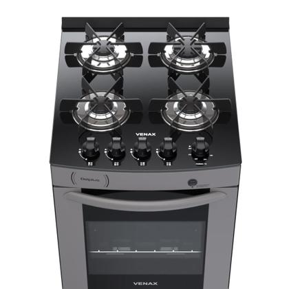 Imagem de Fogao a Gas 4 Bocas Venax Delplus Vitreo BL Grafite