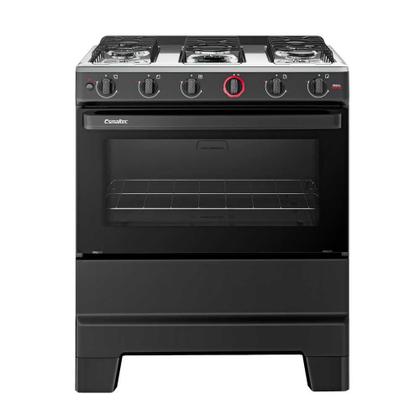 Imagem de Fogão a Gás 5 Bocas Automático Ideal Super Preto Mesa Inox F51AP - Esmaltec