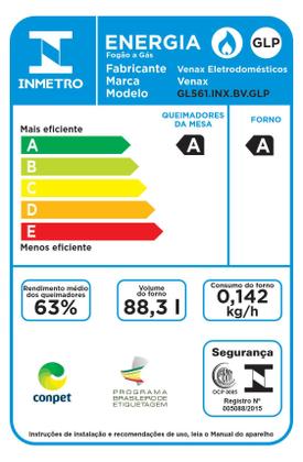 Imagem de Fogao a Gas 5 Bocas Venax Gaudi Line Inox