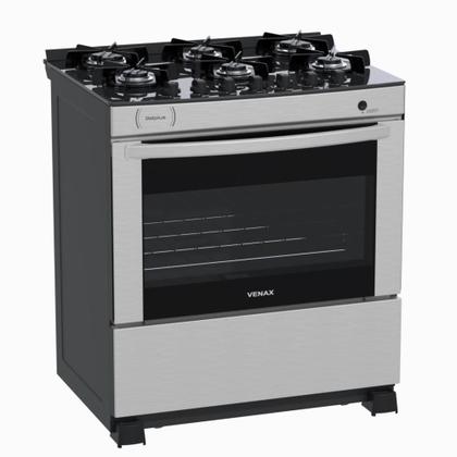 Imagem de Fogao a Gas 6 Bocas Venax Delplus Vitreo BL Inox