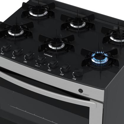 Imagem de Fogao a Gas 6 Bocas Venax Delplus Vitreo BL Inox