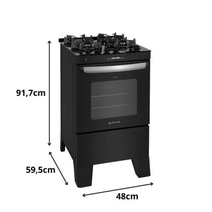 Imagem de Fogão a Gás Atlas Agile Up Glass 4 Bocas Piso Acendimento Automático