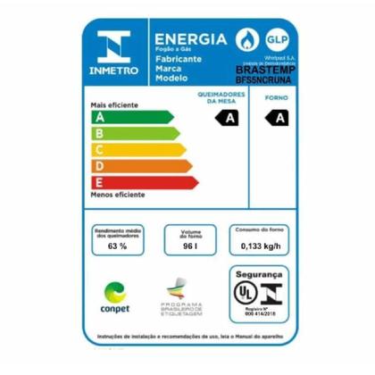 Imagem de Fogão a Gás Brastemp BF04NAB/NBB Clean 4 Bocas Piso Acendimento Automático