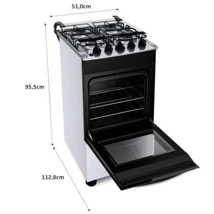 Imagem de Fogão a Gás Brastemp BF04NAB/NBB Clean 4 Bocas Piso Acendimento Automático