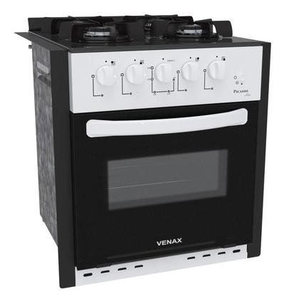 Fogao a Gas de Embutir 4 Bocas Venax Picasso Line Branco Imagem de Fogao a Gas de Embutir 4 Bocas Venax Picasso Line Branco
