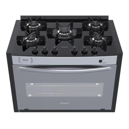 Imagem de Fogao a Gas de Embutir 5 Bocas Venax Gaudi Prisma Vitreo EL Inox