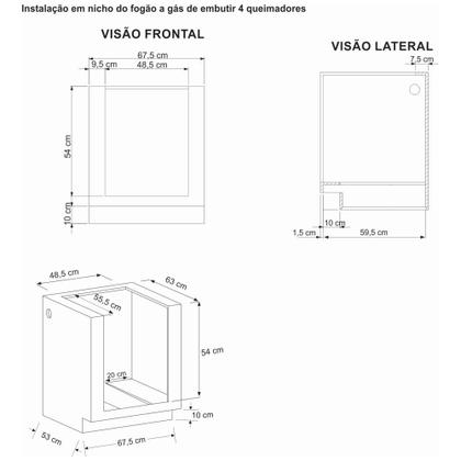 Imagem de Fogao a Gas de embutir Gaudi Platinum 4 Q GII Inox Gas Glp