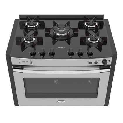 Imagem de Fogao a Gas de embutir Gaudi Platinum Vitreo 5 Q Inox Gás Glp