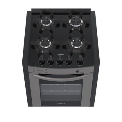 Imagem de Fogao a gas de embutir gaudi prisma vitreo bl 4q grafite gas glp