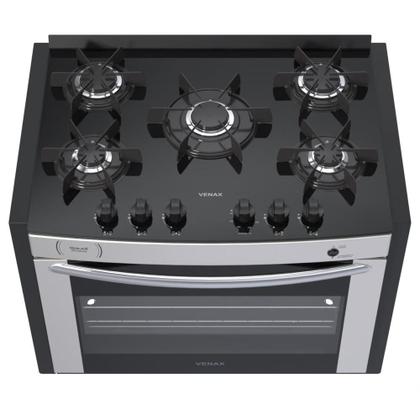 Imagem de Fogao a gas de embutir gaudi prisma vitreo bl 5q inox gas glp