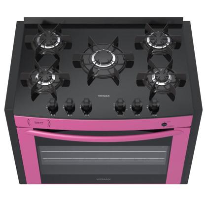Imagem de Fogao a gas de embutir gaudi prisma vitreo bl 5q pink gas glp