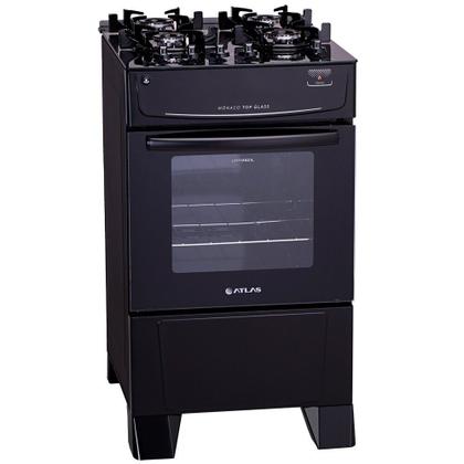 Imagem de Fogão a Gás de Piso 4 Bocas Atlas Mônaco Top Glass Mesa de Vidro