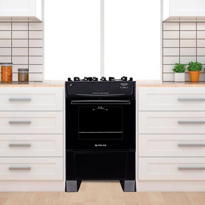 Imagem de Fogão a Gás de Piso 4 Bocas Atlas Mônaco Top Glass Mesa de Vidro