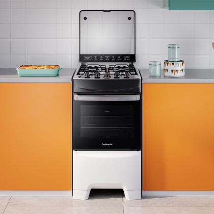 Fogão a Gás de Piso 4 Bocas Continental Mesa de Inox - FC4IB Imagem de Fogão a Gás de Piso 4 Bocas Continental Mesa de Inox - FC4IB