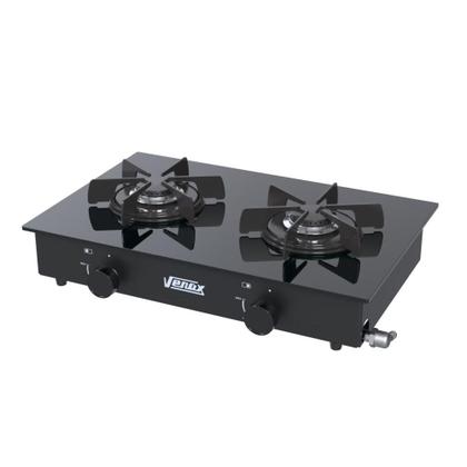 Imagem de Fogao a gas flamalar vitreo 2q preto fosco gas glp