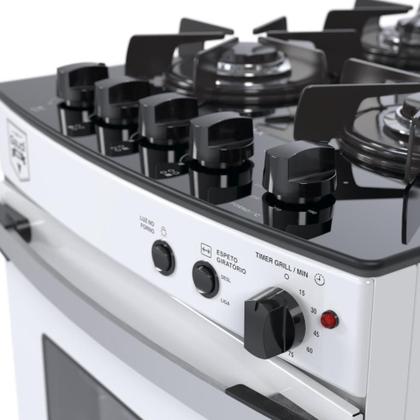 Imagem de Fogao a Gas Gaudi Vetro Vitreo 4 Q Branco Gas Glp