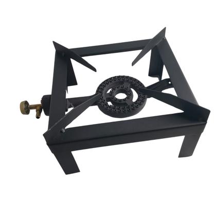 Imagem de Fogão a Gás Industrial Alta Pressão de Uma Boca Chamas Simples Ferro Fundido Camping Caminhoneiro