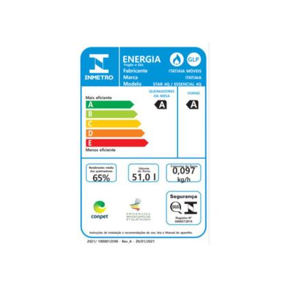 Imagem de Fogão a Gás Itatiaia Star New Inox 4 Bocas Piso Acendimento Automático