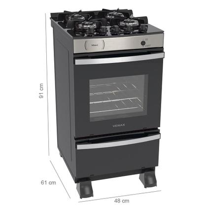 Imagem de Fogao a gas maxi vitreo 4 q inox gas glp