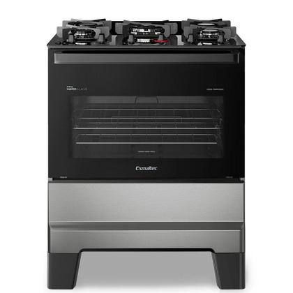 Imagem de Fogão a Gás Mesa de Vidro Forno 84L Esmaltec IDEAL Master Glass Inox 5 bocas Bivolt