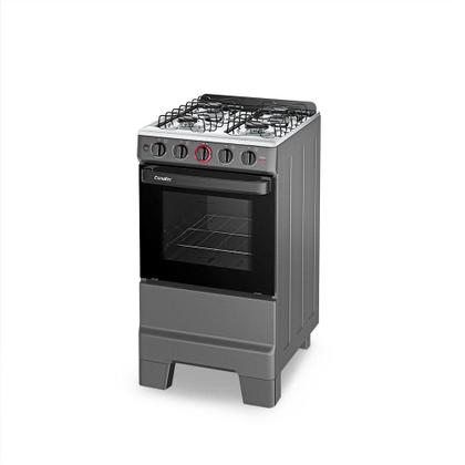 Imagem de Fogão a Gás Mesa Inox Forno 50L Limpa Fácil e Acendimento Automático Esmaltec IDEAL Super F4IAT Cor Titanium 4 bocas Bivolt