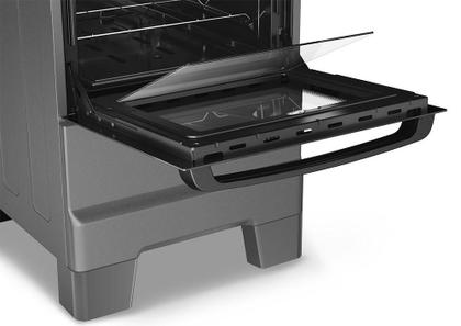 Imagem de Fogão a Gás Mesa Inox Forno 50L Limpa Fácil e Acendimento Automático Esmaltec IDEAL Super F4IAT Cor Titanium 4 bocas Bivolt