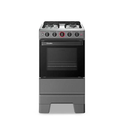 Imagem de Fogão a Gás Mesa Inox Forno 50L Limpa Fácil e Acendimento Automático Esmaltec IDEAL Super F4IAT Cor Titanium 4 bocas Bivolt