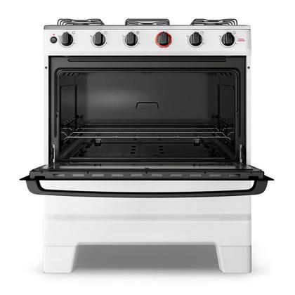 Fogão a Gás Mesa Inox Super Chama Forno 84L Limpa Fácil e Acendimento Automático IDEAL Super F5IAB Cor Branco 5 bocas Bivolt - Esmaltec Imagem de Fogão a Gás Mesa Inox Super Chama Forno 84L Limpa Fácil e Acendimento Automático IDEAL Super F5IAB Cor Branco 5 bocas Bivolt