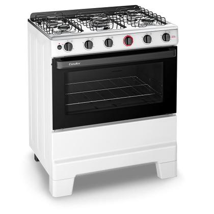 Fogão a Gás Mesa Inox Super Chama Forno 84L Limpa Fácil e Acendimento Automático IDEAL Super F5IAB Cor Branco 5 bocas Bivolt - Esmaltec Imagem de Fogão a Gás Mesa Inox Super Chama Forno 84L Limpa Fácil e Acendimento Automático IDEAL Super F5IAB Cor Branco 5 bocas Bivolt