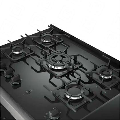 Imagem de Fogão á Gás Mueller 5 bocas Decorato Vetro Preto Mesa de vidro-Bivolt